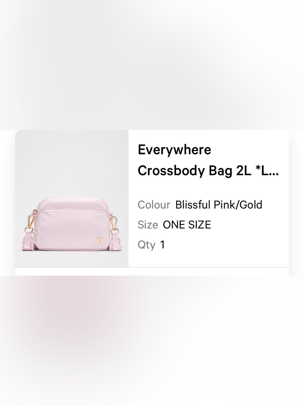 lululemon Everywhere crossbody bag - Blissful pink with Gold Hardware - Picture 14 of 14